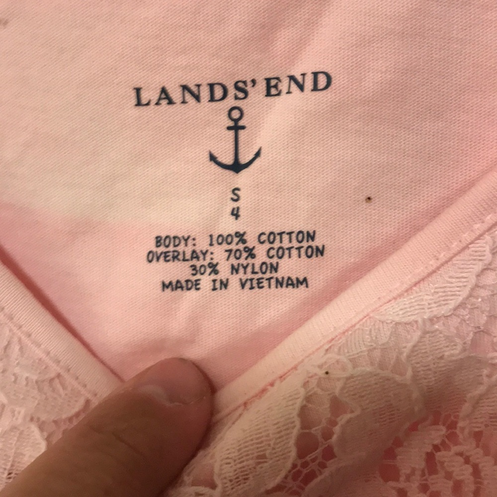 Lands end pink lace long sleeve tee. 4t - Picture 2 of 3